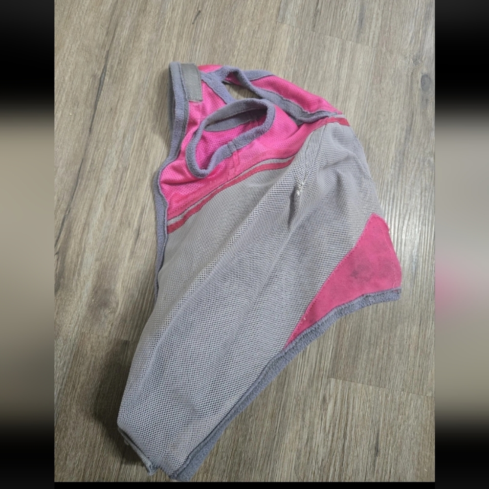 Cashel Crusader Pink & Gray Horse Size Fly Mask Western English Horse Tack